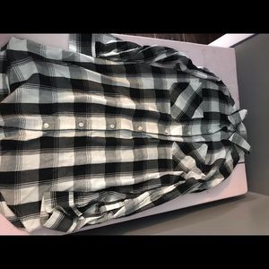 Oversized black and white flannel
